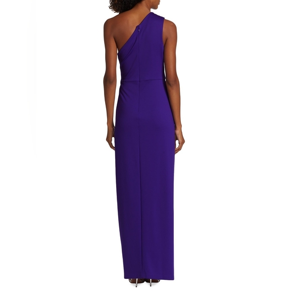 Halston Celeste One-Shoulder Scuba Gown size 10 - Picture 3 of 5